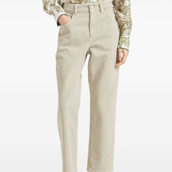 Brunello Cucinelli Monili Jeans Sage Denim Straight Leg Denim Size 6 - Picture 1 of 8